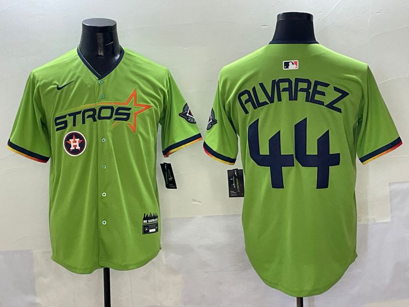 Men Houston Astros #44 Alvarez Green three generations Joint Name 2025 Nike MLB Jersey style 13